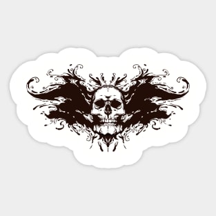 Skull on Rorschach test incblot Sticker